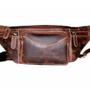 Τσαντάκι μέσης καφέ δέρμα λαδιού Fetiche Leather SAK-100142