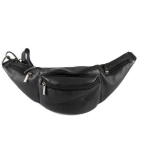 Τσαντάκι μέσης δερμάτινο μαύρο Fetiche Leather SAK-7025 Black