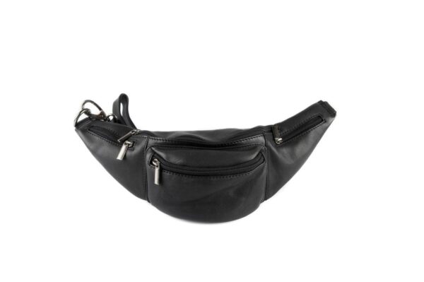 Τσαντάκι μέσης δερμάτινο μαύρο Fetiche Leather SAK-7025 Black