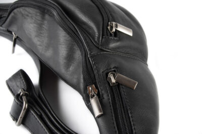 Τσαντάκι μέσης δερμάτινο μαύρο Fetiche Leather SAK-7025 Black