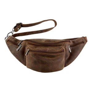 Τσαντάκι μέσης δερμάτινο καφέ Fetiche Leather SAK-7025