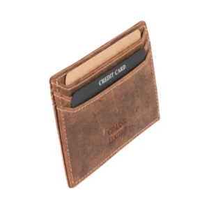 Fetiche Leather Δερμάτινο Ανδρικό Πορτοφόλι Καρτών με RFID Καφέ