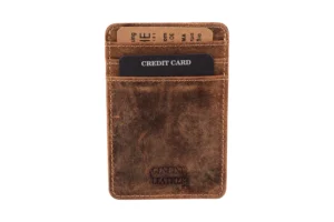 Fetiche Leather Δερμάτινο Ανδρικό Πορτοφόλι Καρτών με RFID Καφέ