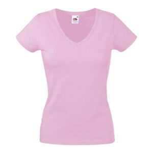 Γυναικείο T-shirt v-neck Light Pink Fruit of the Loom