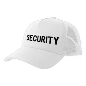 Καπέλο Trucker Λεύκο κεντημένο security με Μαύρη κλωστή