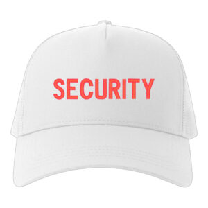 Καπέλο Trucker Λεύκο κεντημένο security με Κόκκινη κλωστή