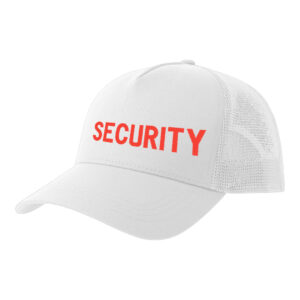 Καπέλο Trucker Λεύκο κεντημένο security με Κόκκινη κλωστή