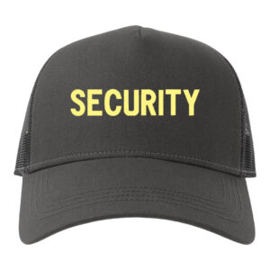 Καπέλο Trucker μαύρο κεντημένο security με Κροκί κλωστή