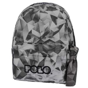 Polo Original Scarf Shapes Σχολική Τσάντα Πλάτης Μαύρo-γκρι