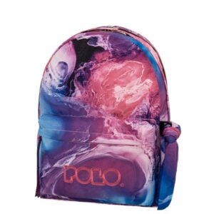 Polo Original Double Scarf Σχολική Τσάντα Πλάτης Γυμνασίου - Λυκείου με Θήκη για Παγούρι